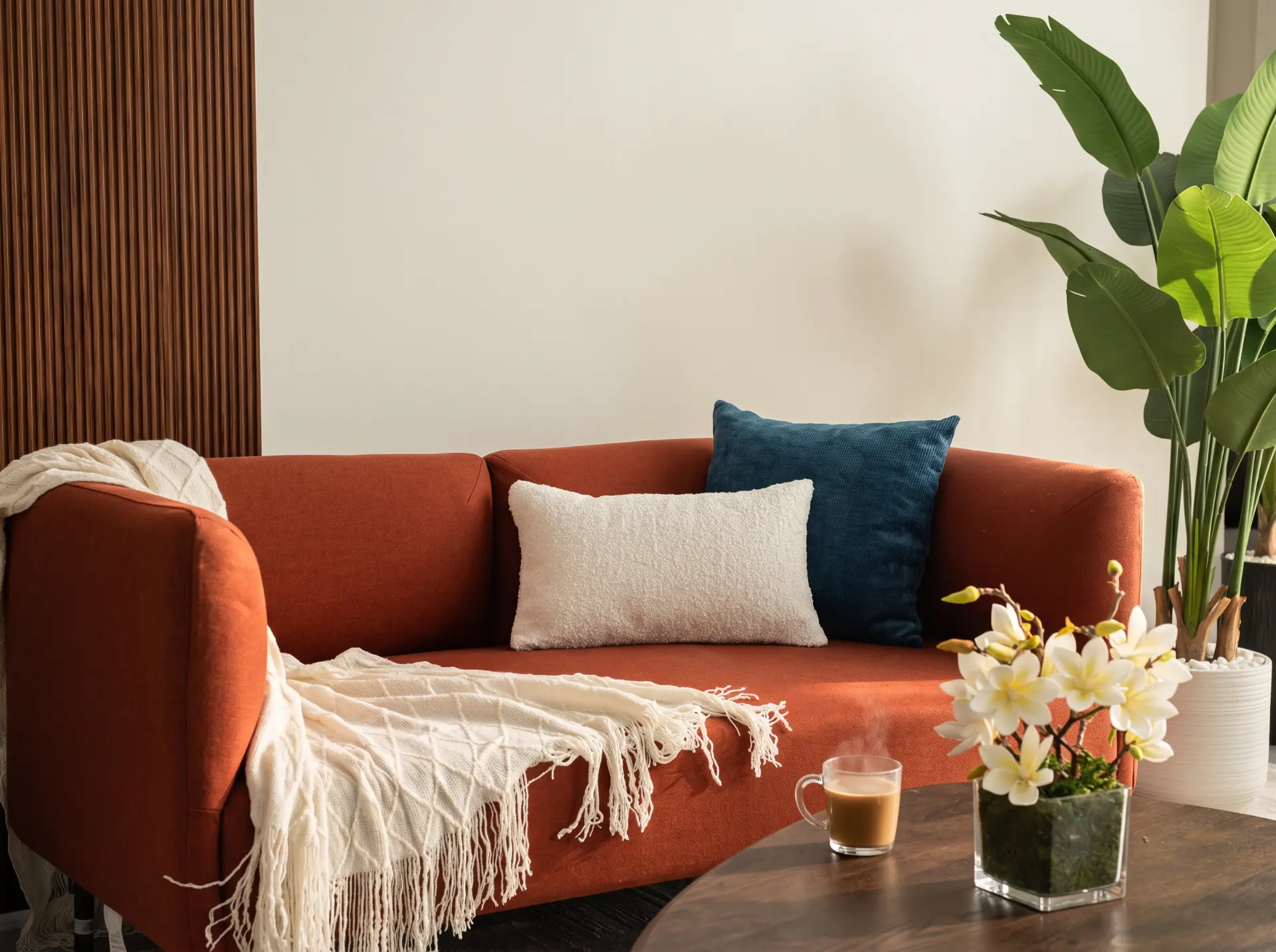 Sun-lit living room studio set with curated furniture — view 4