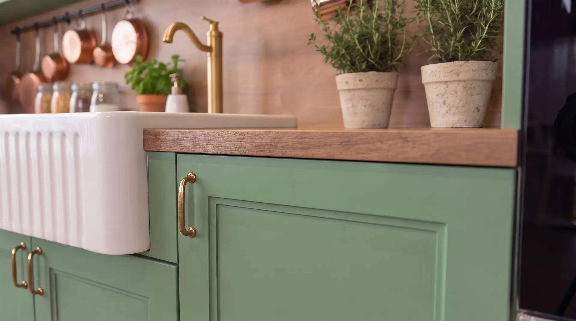 Kitchen studio set with marble island and natural light — view 6