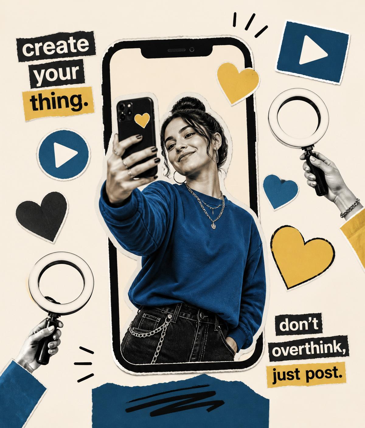 Creator filming vertical social media content