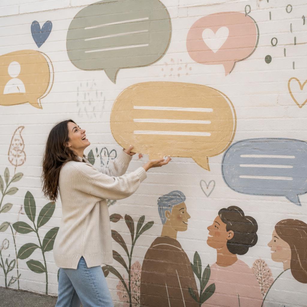 Person interacting with social media dashboard on phone