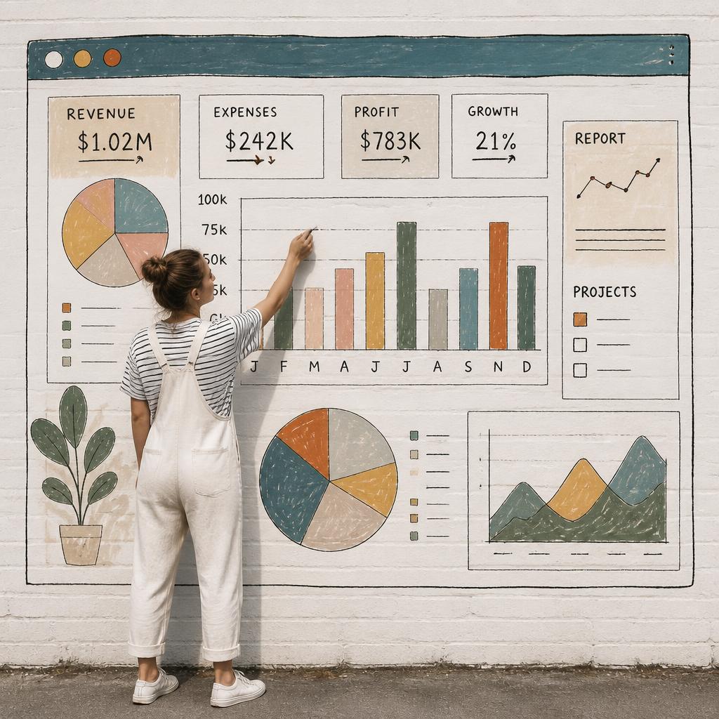 Analytics dashboard showing performance metrics and growth trends