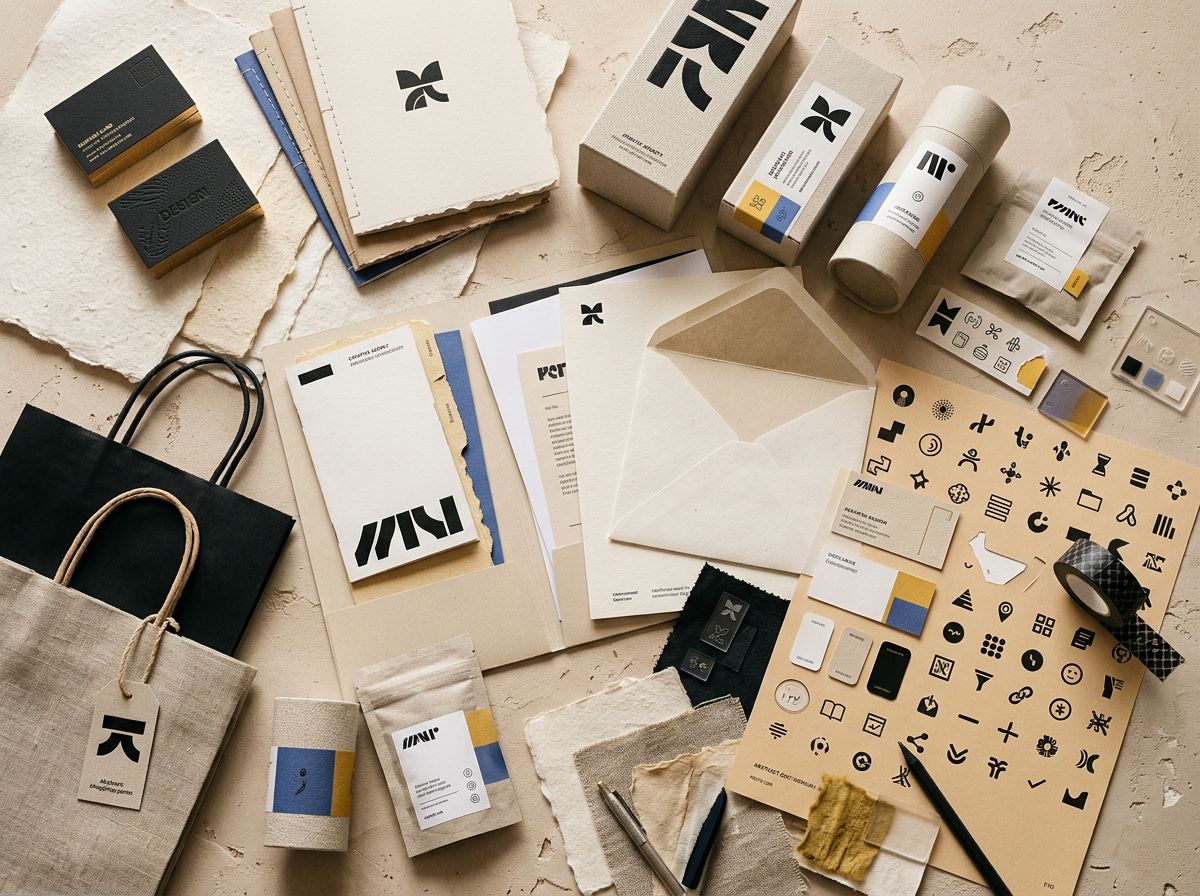Printed marketing materials including business cards, brochures and company profile